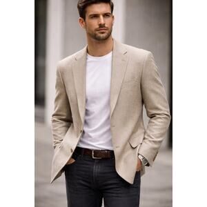 Vintage Christian Dior Monsieur Silk Tweed Sport Coat Flecked Textured Blazer